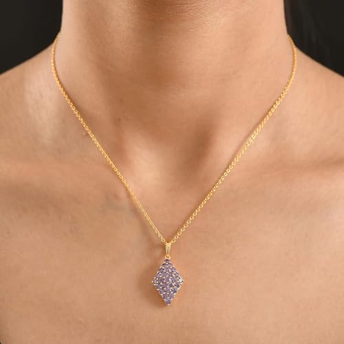 Amethyst Color Cubic ZirconiaPendant Steel Necklace 20"