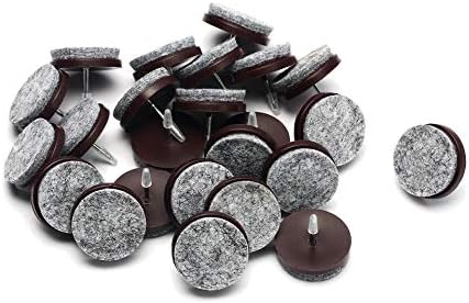 Furniture Felt Pads Nail-on Heavy Duty Felt Pad Chair Sliders Round Chair Leg Floor Protectors 1" Furniture Leg Protector 24 Pack