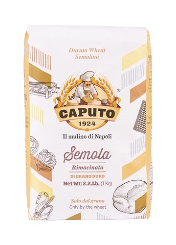 Antimo Caputo Semolina Wheat Flour 2.2 LB (Pack of 6) Bulk - Italian Durum Semola Di Grano - All Natural Dough for Fresh Pasta