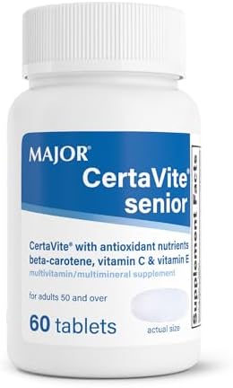 MAJOR CertaVite Senior Multivitamin with Antioxidants, 60 Tablets | Multivitamin for Women and Men With Beta-Carotene, Iron, Vitamin C and E