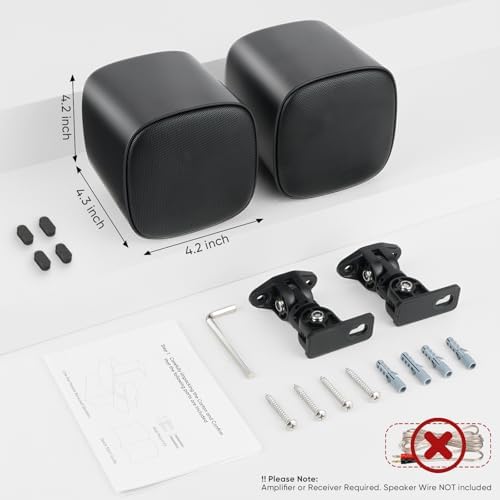 Saiyin Passive Bookshelf Speakers, Needs Amplifier or Receiver to Operate | for Home Theater Surround Sound System