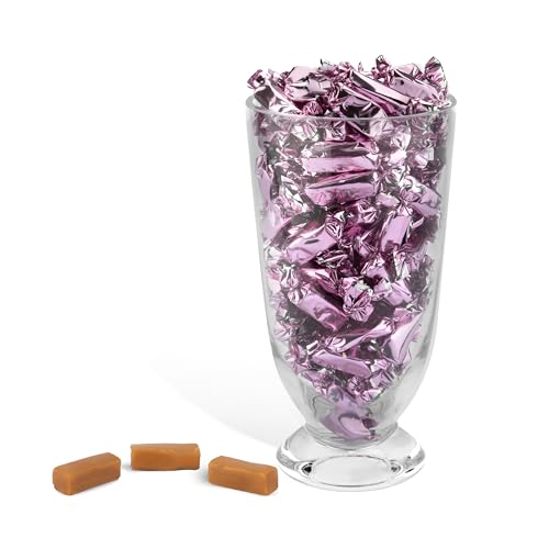 Candy Envy - Individually Wrapped Caramels - Light Pink Wrapper - 2 Pound Bulk Light Pink Valentine Candy