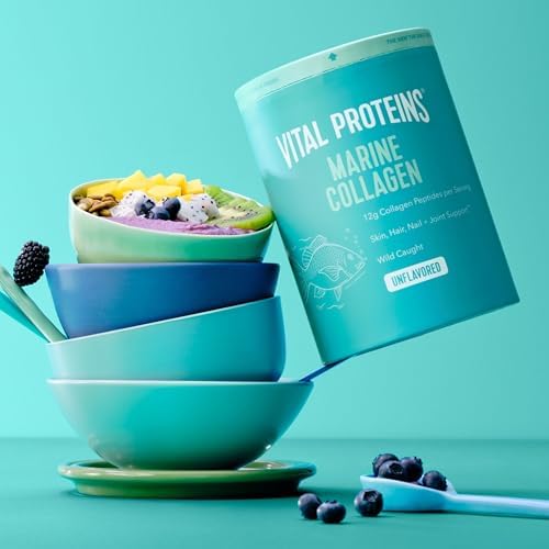 Vital Proteins Marine Collagen, Unflavored Stick Packs, 20 Count | Marine Collagen Peptides, Supports Hair Skin Nails & Joints, 10g Per Packet, Travel-Friendly Stick Packs, 20 Servings