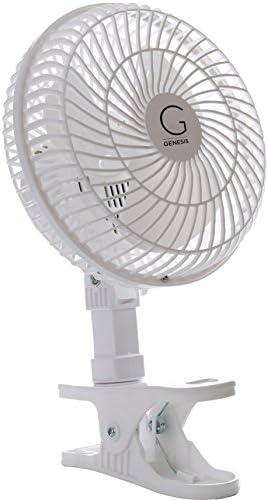 Genesis 6-Inch Clip Convertible Table-Top & Clip Fan Two Quiet Speeds - Ideal For The Home, Office, Dorm, More Off White