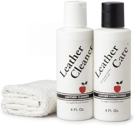 Apple Brand Leather Cleaner & Conditioner Kit, For Bags, Boots, Accessories | Wax-free cleaner and conditioner pair. Also for furniture