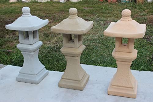 Garden Pagoda Concrete Japanese Stone Lantern,Oriental, Asian 3-piece Outdoor Garden Statue Sale 26" Tall Made in USA