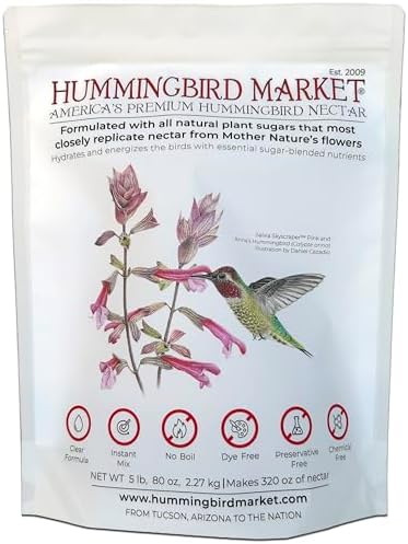 Hummingbird Nectar - All Natural Powder - Hydrating & Energizing, 5 lbs/80 oz. Makes 320 ozs