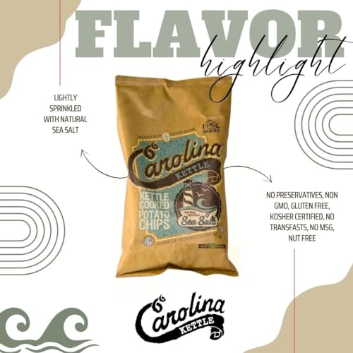 Carolina Kettle Chips | Kettle Cooked Potato Chips | Kosher - Gluten Free Chips Fit For Healthy School Snacks | With Irresistible Crunch and Bold
