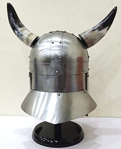 Horned Viking Helmet W/ Neck and Ear Guards - Wearable Costume Armor