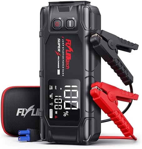 FLYLINKTECH Car Battery Jump Starter, 8000A Peak 26800mAh Jump Start Battery Pack(for All Gas or up to 12L Diesel)