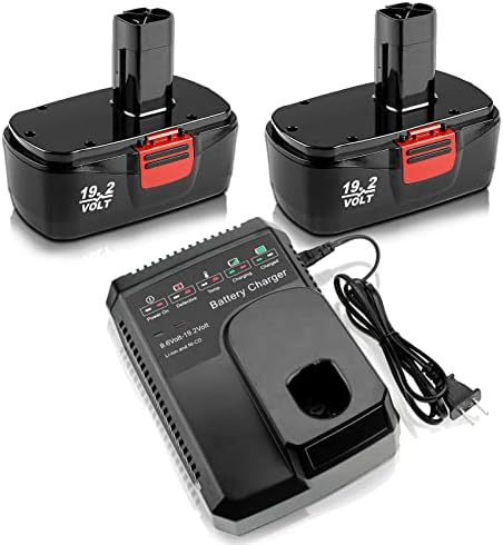3.6Ah Ni-MH Replacement for Craftsman 19.2V Battery (2PC) | Compatible with Craftsman C3 DieHard 130279005 130279003 130279017 315.113753 315.115410 315.11485