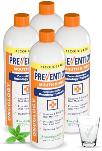Prevention Oncology Mouthwash, Alcohol Free, Hydrogen Peroxide 16 oz 1-Pack | Specially Formulated Rinse for Oncology Treatment, Soothing, Gentle, Moisturizing Relief of Dry Mouth & Mouth Sores
