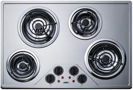 Summit 30" 4 Burner Electric Cooktop Stainless Steel - CR430SS