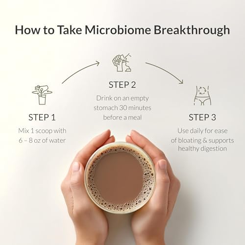 Microbiome Breakthrough Gut Support Powder Chocolate Flavor With Lactobacillus Strains