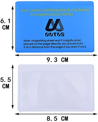 Outus 4 Pack Wallet Magnifier Cards Credit Card Magnifying Glass Fresnel Lens