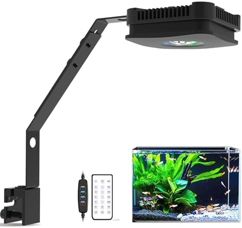 Lominie LED Aquarium Light, Planted Tank Light 4 Channels Remote Control 6500K Aquarium LED Lamp for Freshwater Fish Tank Refugium with Gooseneck (A20 Freshwater)