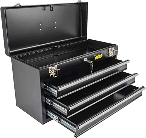 Portable 3 Drawer Tool Box | Portable 3 Drawer Tool Box for supporting automotive installation, service, or repair; aluminum and steel construction