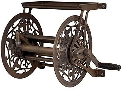 AMES 2398110 NeverLeak Decorative Wall Mount Hose Reel, Brown