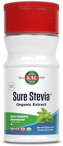 KAL Sure Stevia Extract Powder, Low Carb, Plant Based Stevia Sweetener, Great Taste, Zero Calories, Zero Sugar, Low Glycemic & Perfect for a Keto Diet, 60-Day Guarantee, Approx. 1820 Servings, 3.5oz | Zero Calorie Sweetener - Organic, Keto Friendly & Low…