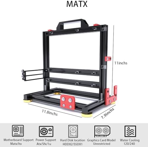 DIY Aluminium Pc Open Case Computer Chassis Test Bench Support Water Cooling Support Server Chassis Support Itx Matx ATX Eatx (2.M-ATX)