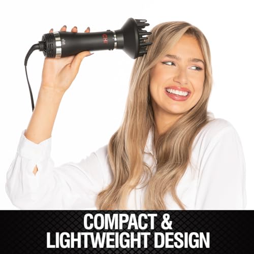 CHI Volumizer 4-in-1 Blowout Brush Hair Dryer, Multi-Attachment Ceramic Ionic Styling Tool, Preserves Natural Hair Moisture for Easy Styling