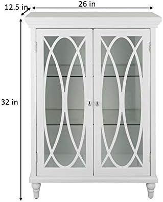 Teamson Home Florence 26 in. x 32 in. 2-Door Freestanding Wooden Floor Cabinet with Adjustable Shelves for Storage Solutions in Bathrooms, Kitchens, Laundry Rooms, Home Offices, White | Freestanding Wooden, Adjustable Shelves, For Bathrooms, Kitchens, La…