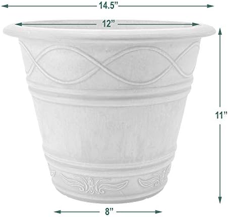 PSW Pot Collection Western Weave Planter Pot for Indoor and Outdoor Plants and Gardens, 14.5-inch, Taupe