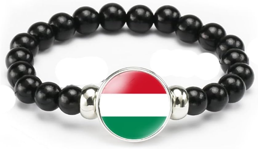 vmcoatdu National Flag Bracelet Elastic Rope Beaded Bracelet Support Your Country Travel Souvenir Gifts for Men Women