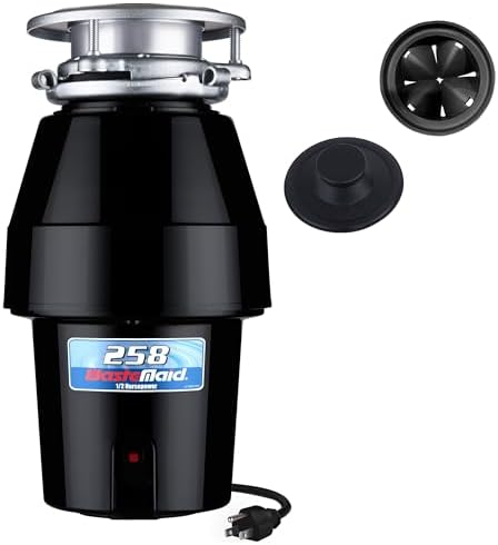 Waste Maid Garbage Disposal, Anti-Jam, Continuous Feed, 1/2 HP Standard | Anti-Jam Stainless Steel Food Waste Grinding System, Quiet Continuous Feed, Easy 3-Bolt Mount, 8-Yr Warranty 10-US-WM-158-3B