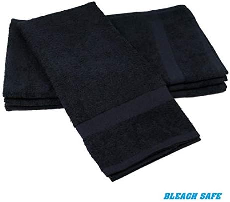 Thaisan7, 120 new black salon towels gym spa hair hand towels 16x27 bleach safe
