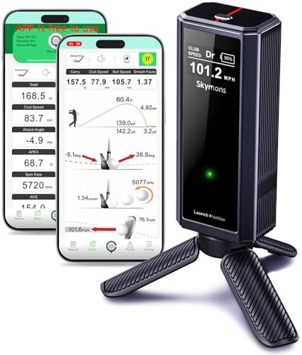 Portable Golf Launch Monitor Pro X1 Plus, Simulators for Home & Training, Mobile Launch Monitor for Golf Swing Analysis, Tracker & Swing Analyzer