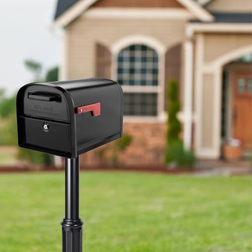 ARCHITECTURAL MAILBOXES 7507B Basic Post with Decorative Cover Black | Heavy-duty post with weather-resistant outdoor build and a rust-resistant