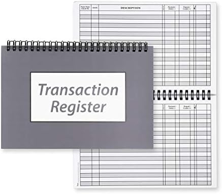 Side Spiral Bound Slate Gray Checkbook/Transaction Register