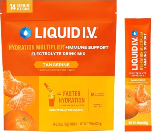 Liquid I.V. Hydration + Immune Electrolytes, Tangerine, 14 Count