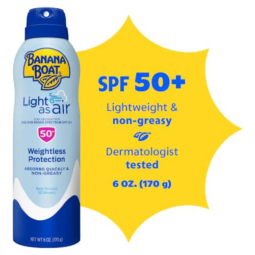 Banana Boat Light As Air Sunscreen Spray, SPF 50, 6 ounce (Pack of 1)