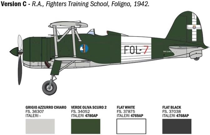 Italeri Fiat Cr.42 Falco Assault/Night Fighter 1:48 Diecast Model Kit