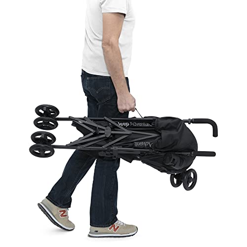 Jeep AdventureGlyde Stroller by Delta Children - Lightweight Travel Stroller with Smoothest Ride & Compact Fold, 3-Position Recline