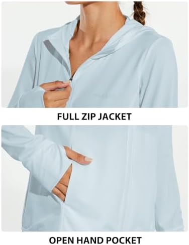 baleaf Women's Sun Protection Hoodie Jacket UPF 50+ Full Zip with Pocket