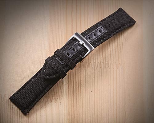 hemsut h Canvas Watch Bands, Quick Release Military Watch Strap, Fabric Replacement 18mm Watch Bands for Men
