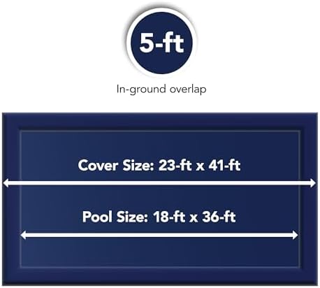 Blue Wave Arctic Armor 14x28-ft Rectangular In-Ground Pool Winter Cover | Solid polyethylene, black underside, heat-sealed seams, grommets, cable, winch, 5-ft overlap, 15-yr support, blocks debris