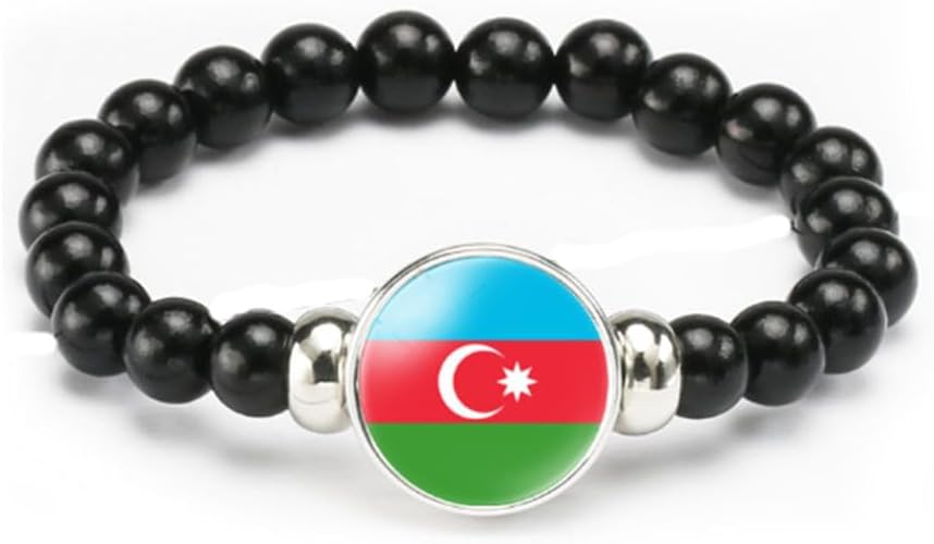 vmcoatdu National Flag Bracelet Elastic Rope Beaded Bracelet Support Your Country Travel Souvenir Gifts for Men Women