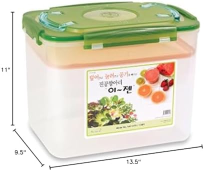 Premium Kimchi, Sauerkraut Container Probiotic Fermentation with Inner Vacuum Lid (Earthenware Brown, 0.45 gal/ 1.7L)