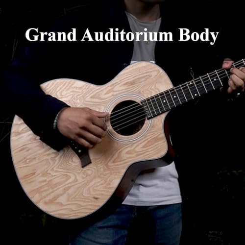 Kadence A06EQ-N-SC Acoustica 40" Electro Acoustic Guitar | Grand Auditorium Cutaway | Ash Wood | Built-in Pickup + 2 Band EQ | Includes Bag, Capo