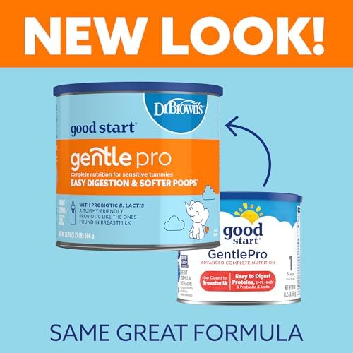 Good Start | Dr. Brown’s Gentle Pro, Baby Formula Powder for Sensitive Tummies, Easy Digestion & Softer Poops, Formula with Probiotics, DHA