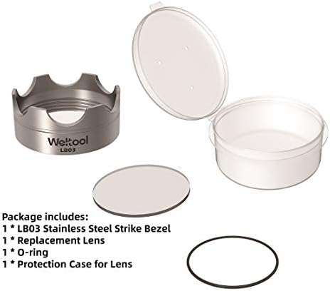 Weltool Flashlight Strike Bezel - 304 Stainless Steel for Maglite C or D Cell flashlights LED ML300L & ML300 LX - Upgrade Maglite Glass Breaker