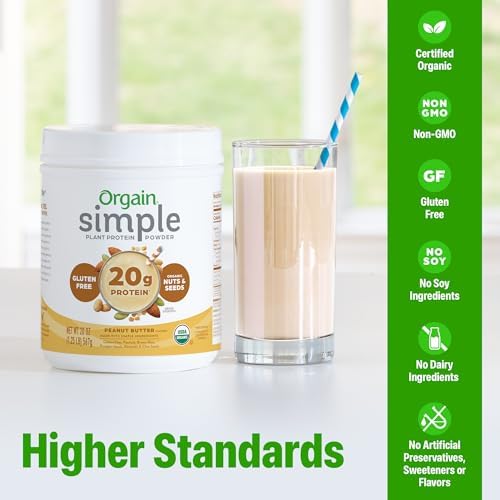 Orgain Organic Simple 20g Vegan Protein Powder, Chocolate, 1.25lb