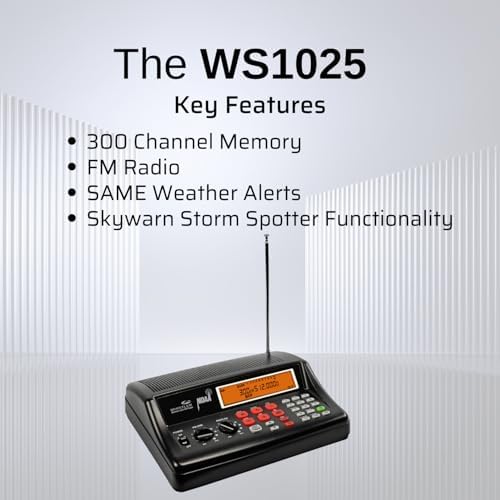 Whistler WS1025 Analog Desktop Scanner – Programmable Police/Fire/Weather Radio with 200 Channels and Backlit LCD Display – Easy-to-Use Base