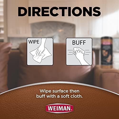 Weiman Leather Cleaner Kit Leather Wipes (30 Count) and Microfiber Cloth - Clean and Condition Car Seats and Interior, Shoes