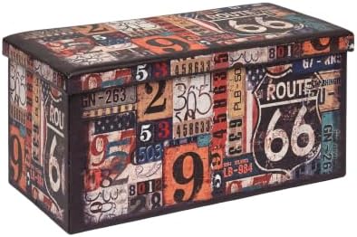 B FSOBEIIALEO Folding Storage Ottoman Bench with Faux Leather Footrest Seat, Coffee Table 30"x15"x15"