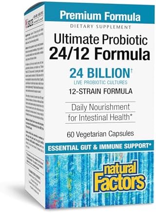 Natural Factors Ultimate Probiotic 24/12 Formula - Digestive Health Support Supplement with Probiotics - Immunity & Gut Health Support Supplement